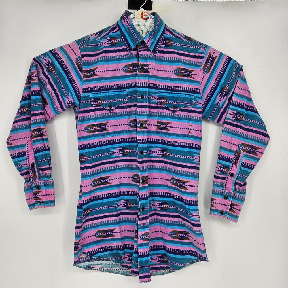 Vintage Panhandle Slim Shirt Mens 15.5 33 Southwestern Garth Rodeo‎ Aztec USA